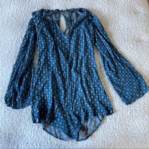 Honey punch medium blue romper